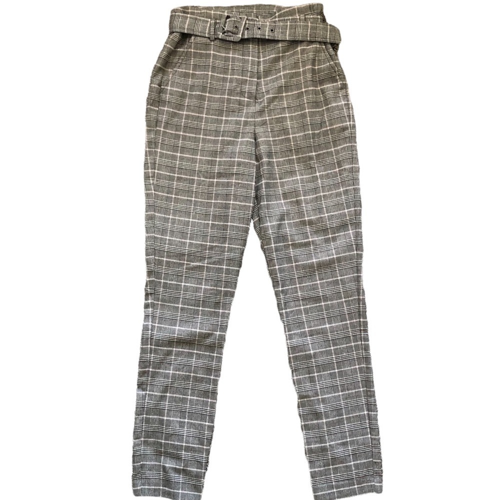 Evernew Melbourne Grey Plaid Belted Trousers size 2